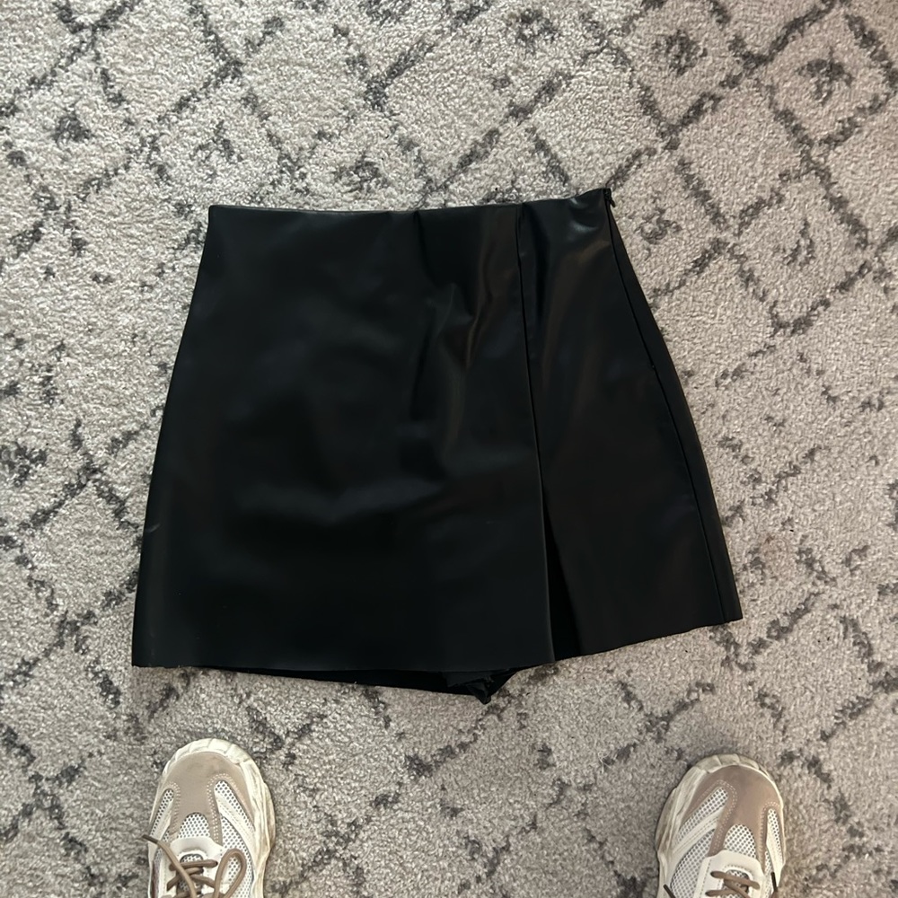 Leather skort
